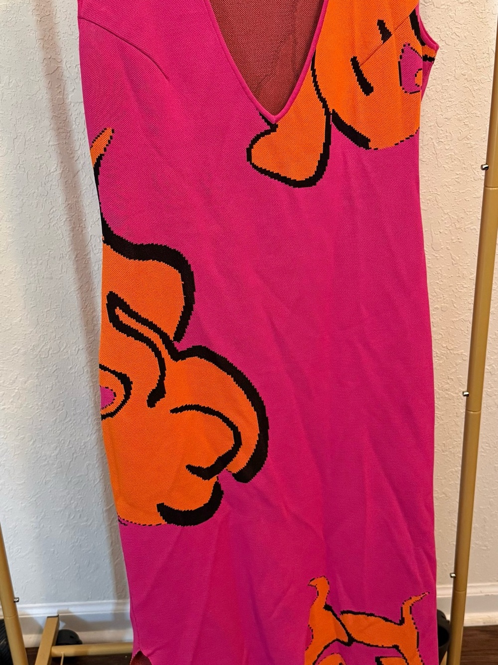 Hanifa Pink and Orange Textured Knit Top